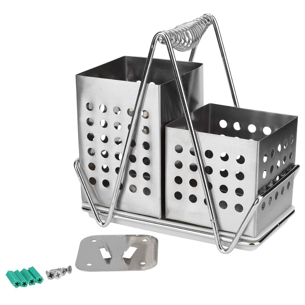 Premium Stainless Steel Chopstick Holder with Handle - Multi-Function Chopstick Storage Rack & Organizer for Kitchen, Dining Table, and Asian Cuisine Lovers
