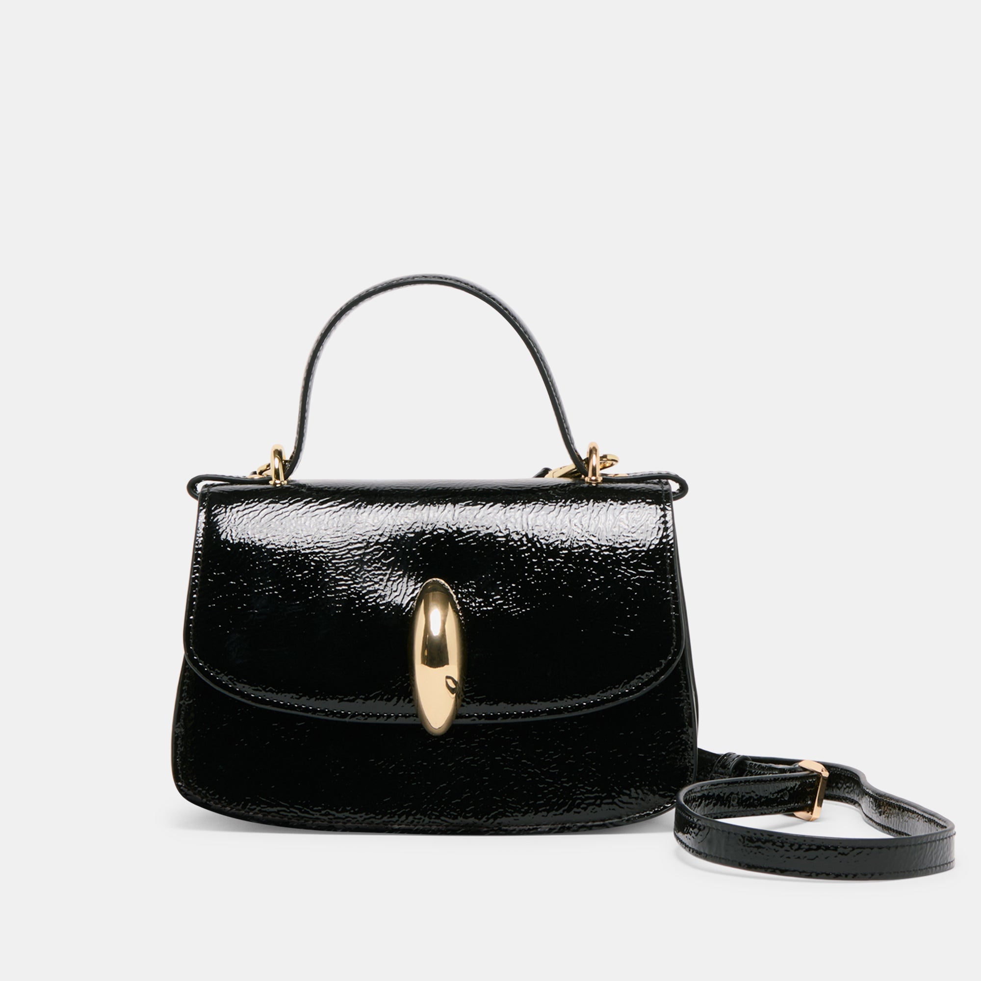 LUCIA Black Crackled Leather Crossbody Bag - Stylish & Durable Shoulder Purse for Women | Perfect for Work, Travel & Everyday Use