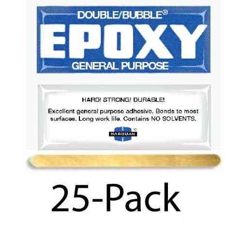 Blue General Purpose Slow-Setting Epoxy (2-Hour Cure) - 25-Pack (#04005) for Strong Metal, Wood & Plastic Bonds - DIY Repairs, Crafts & Household Fixes