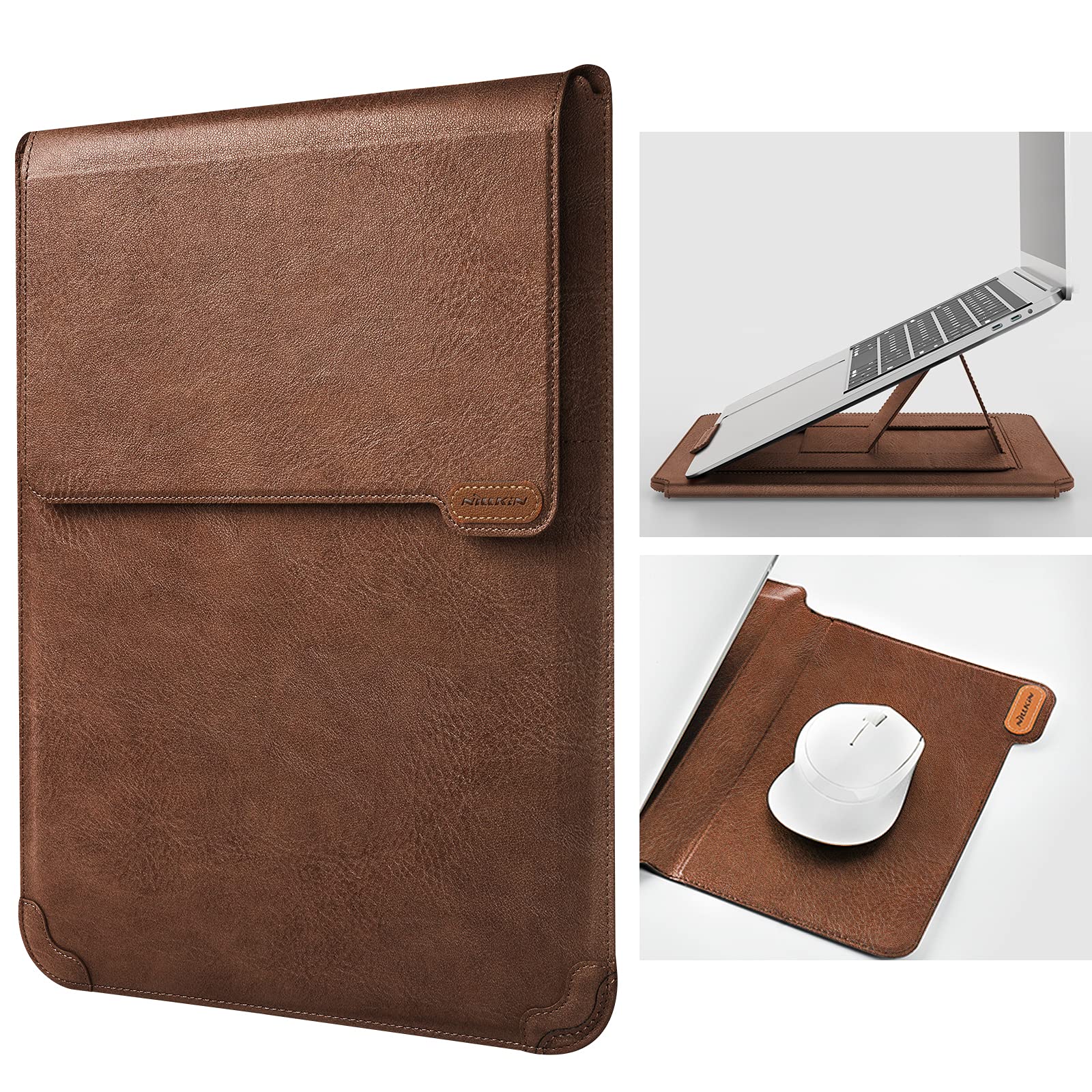 Nillkin 15.6 Inch Laptop Sleeve with Stand & Mouse Pad - Slim Protective Case for MacBook Air M4/15/Pro 16, HP, Dell, Asus 15-15.6