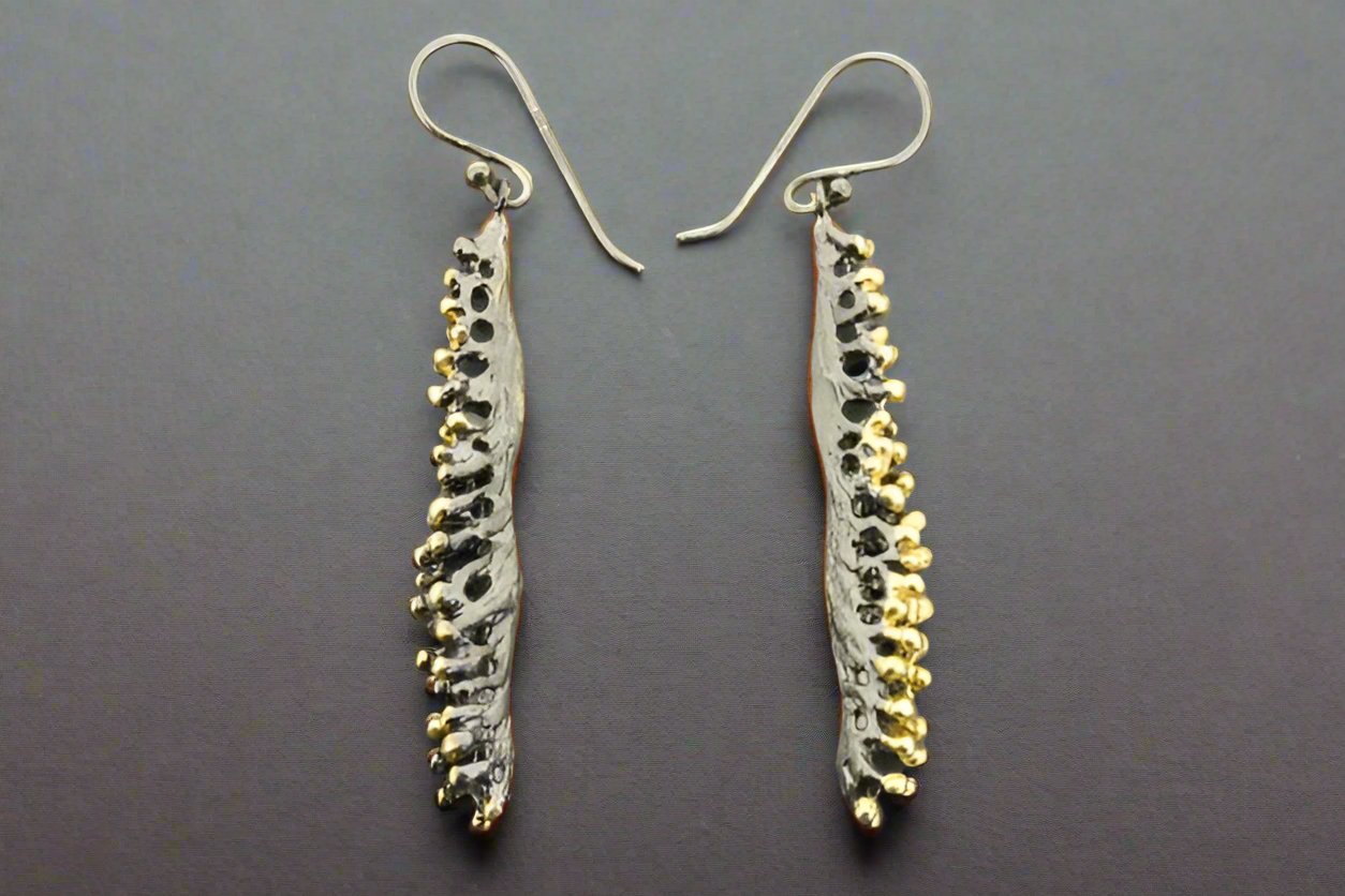 Elegant Coco Pod Earrings - Gold Plated & Oxidized Silver Dangle Earrings for Women | Perfect for Parties, Weddings & Everyday Wear