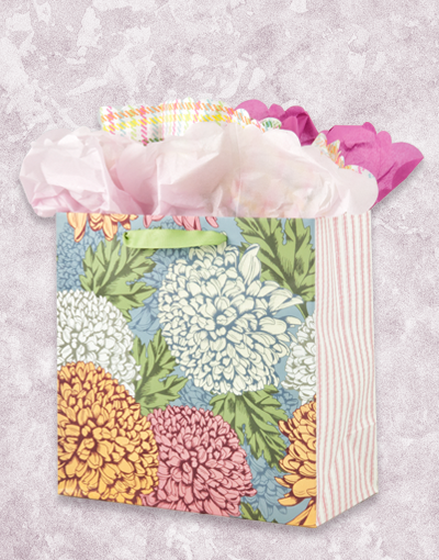 Premium Medium Square Chrysanthemum Gift Bags - Elegant Floral Design for Birthday, Wedding & Party Favors - Perfect for Gift Wrapping, Special Occasions & Thoughtful Presents