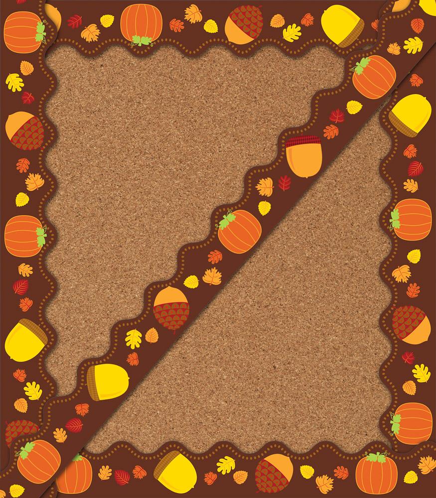 Acorns & Pumpkins Scalloped Borders - Fall Classroom Bulletin Board Decor, Autumn Party Supplies, Seasonal DIY Crafts for Home and School Decorations