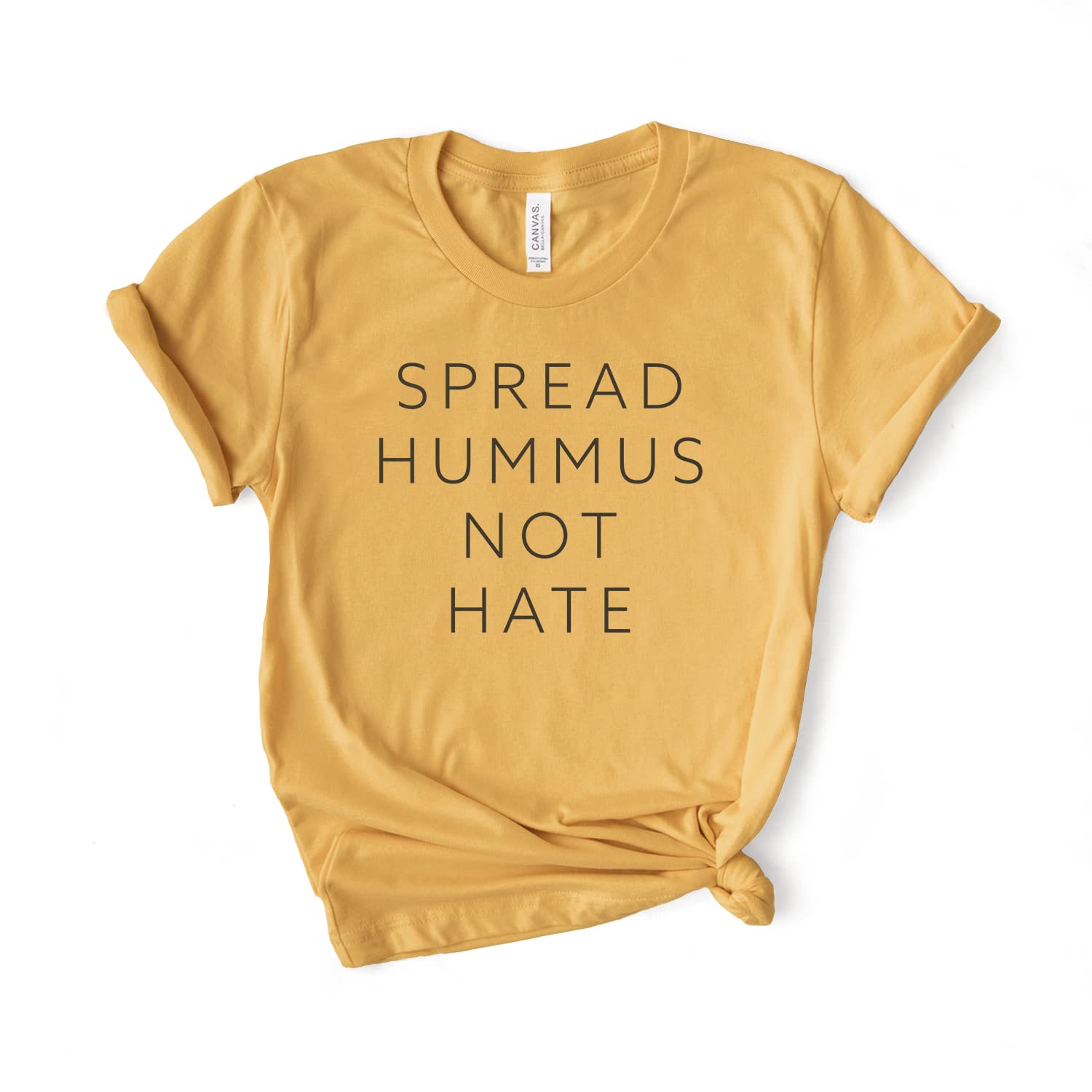 Spread Hummus Not Hate Vegan T-Shirt - Soft Unisex Cotton Tee for Vegetarians & Plant-Based Lifestyle - Perfect Gift for Hummus Lovers & Animal Rights Supporters