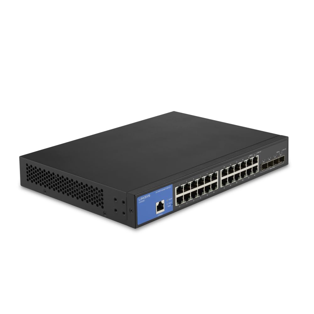 24-Port Managed Gigabit Ethernet Switch with 4 10G SFP+ Uplinks - LGS328C | High-Speed Network Switch for Business & Data Centers | Reliable Connectivity for Office Networks & Server Racks