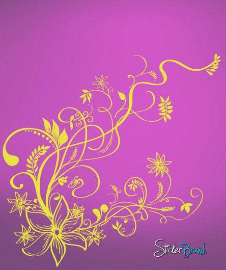 Vinyl Wall Decal Sticker - Elegant Flower Vines Floral Design #539 | Perfect for Home Decor, Nursery, Bedroom & Office Wall Art