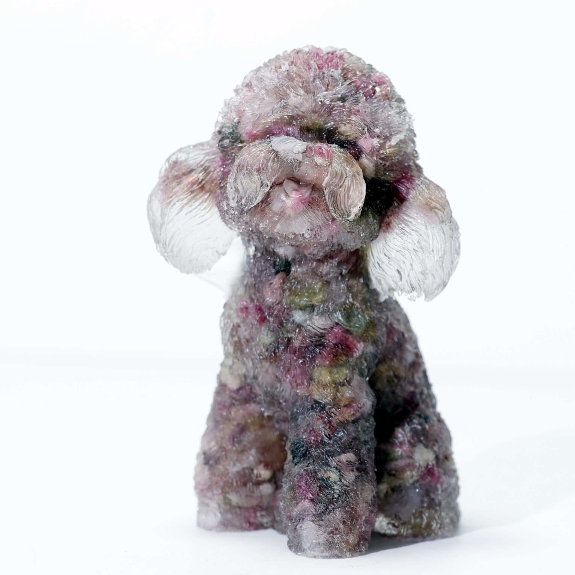 Handmade Epoxy Poodle Figurine - Cute Dog Resin Ornament for Home Decor, Gift & Collection (A2056) | Perfect for Living Room Display, Bookshelf Decor & Dog Lover Gifts