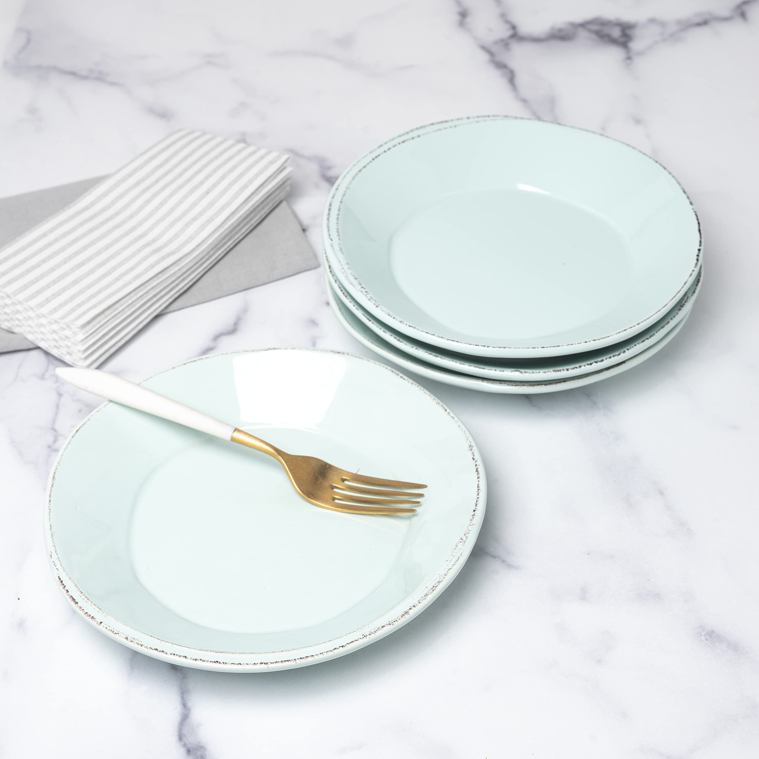 Vietri Aqua Pasta Bowls Set of 4 - 8.5