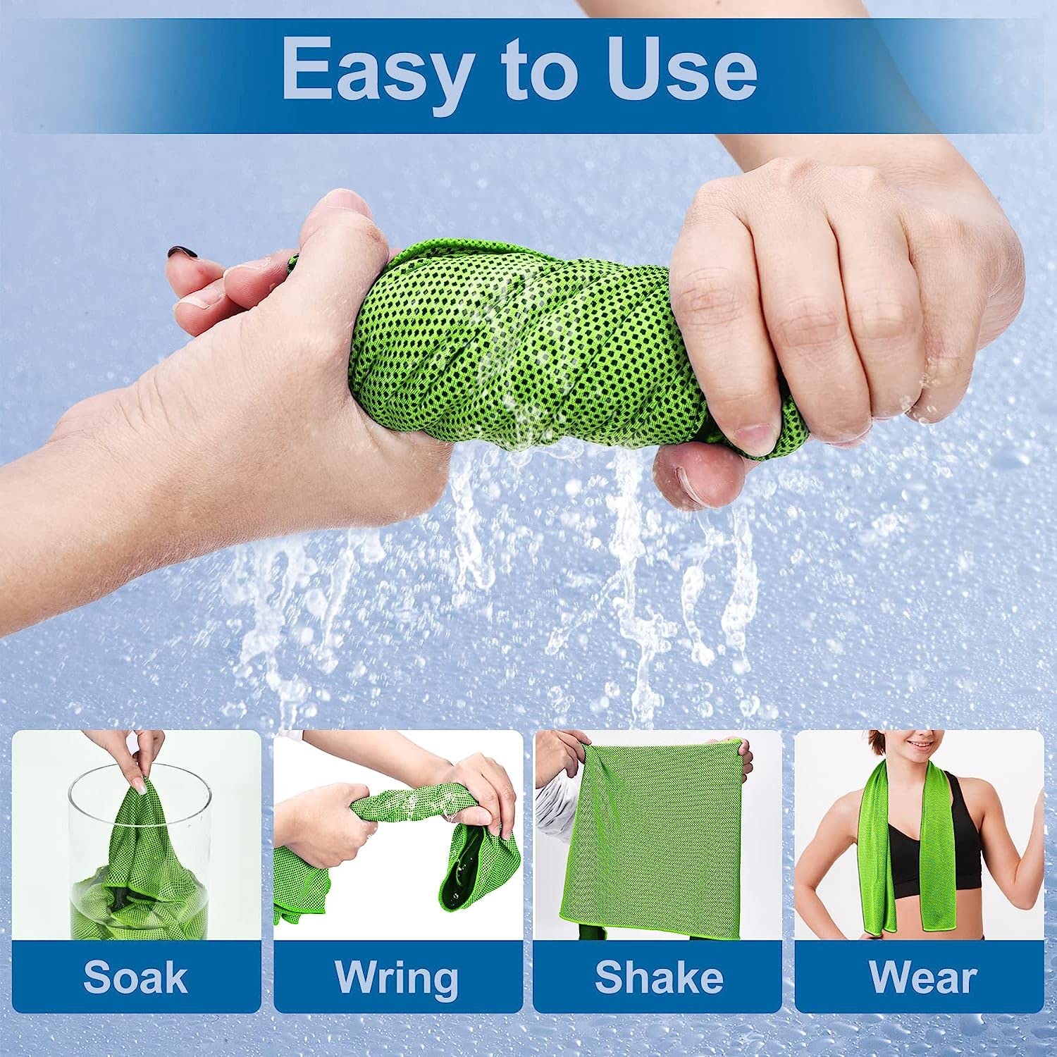 Cooling Towel for Sports & Workouts - Sukeen Instant Evaporative Cooling Neck Wrap (40x12 Inch) | Perfect for Yoga, Golf, Gym & Outdoor Activities