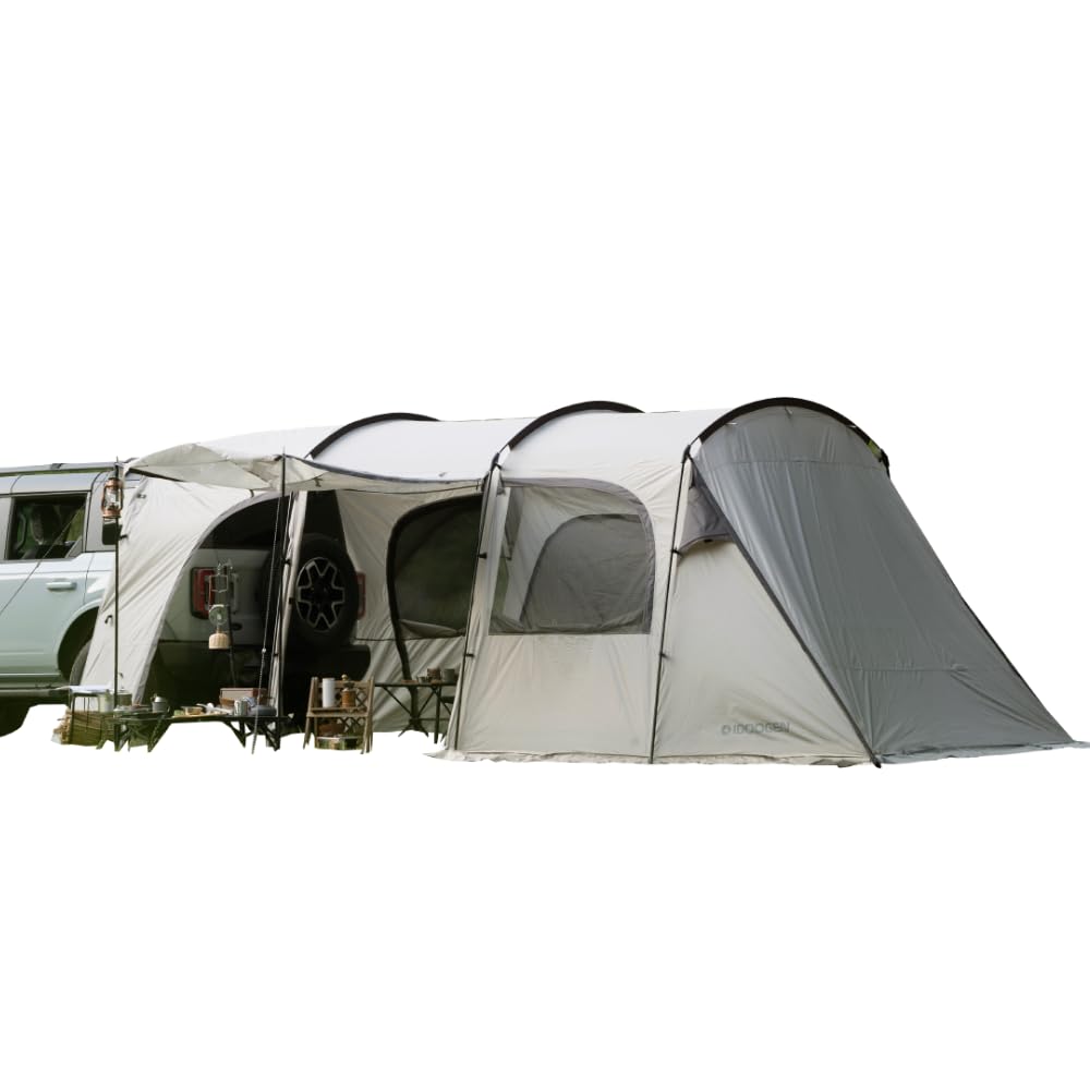 Waterproof SUV Car Tent with Awning Shade - Light Gray A6 Model | Sun Shelter & Tailgate Camping Tent for Outdoor Adventures, Road Trips & Beach Getaways