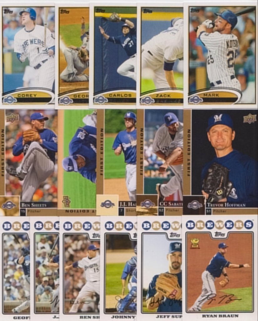 Milwaukee Brewers 1000-Piece Baseball Card Collection - 2024 Topps Edition Featuring Ryan Braun & Christian Yelich | Perfect for Collectors, Gifts & Fantasy Baseball Fans