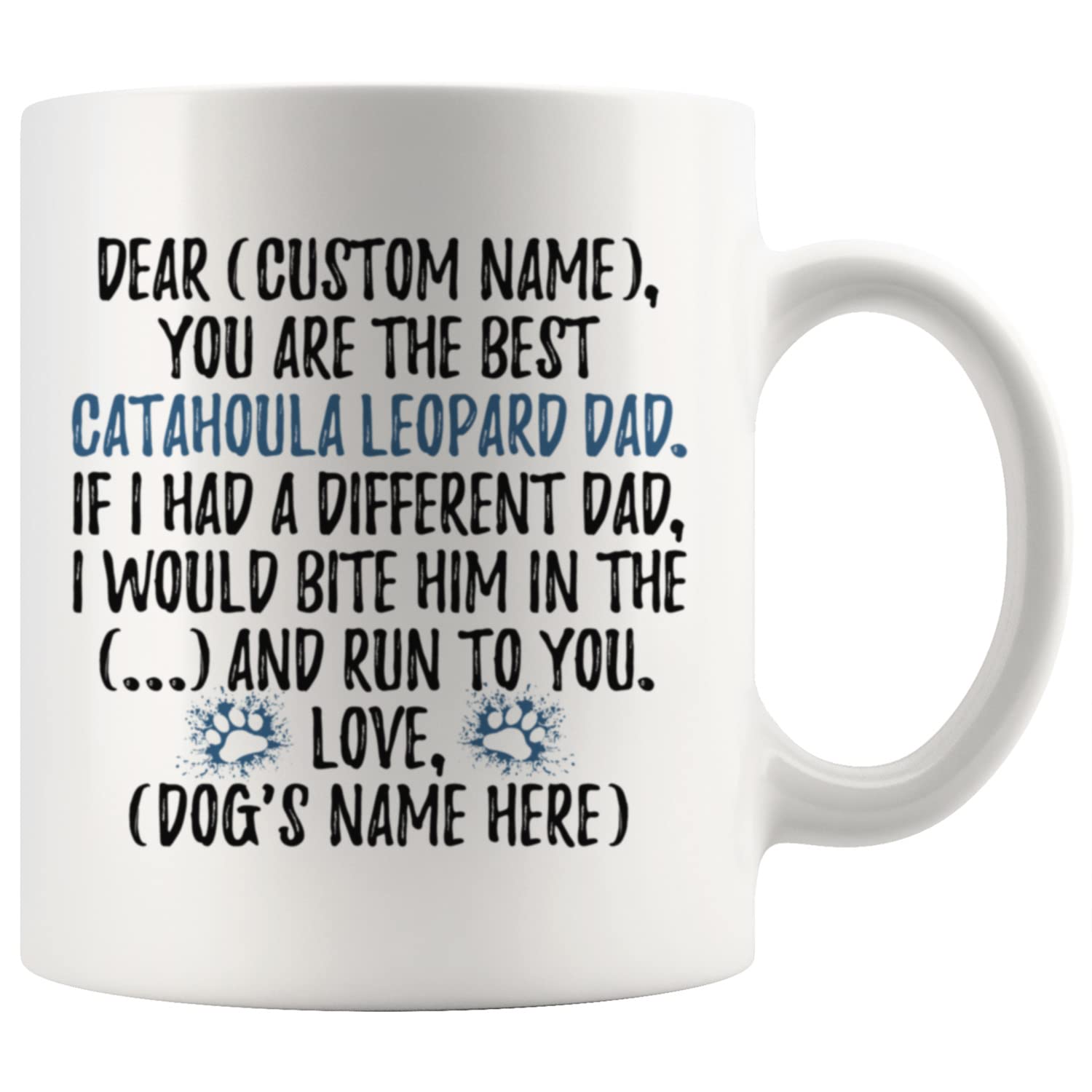 Personalized Catahoula Leopard Dog Dad Coffee Mug - 11oz Ceramic Cup for Catahoula Dog Owners, Fathers & Pet Lovers - Perfect Gift for Birthday, Father's Day & Dog Dads - Great for Home, Office & Coffee Breaks