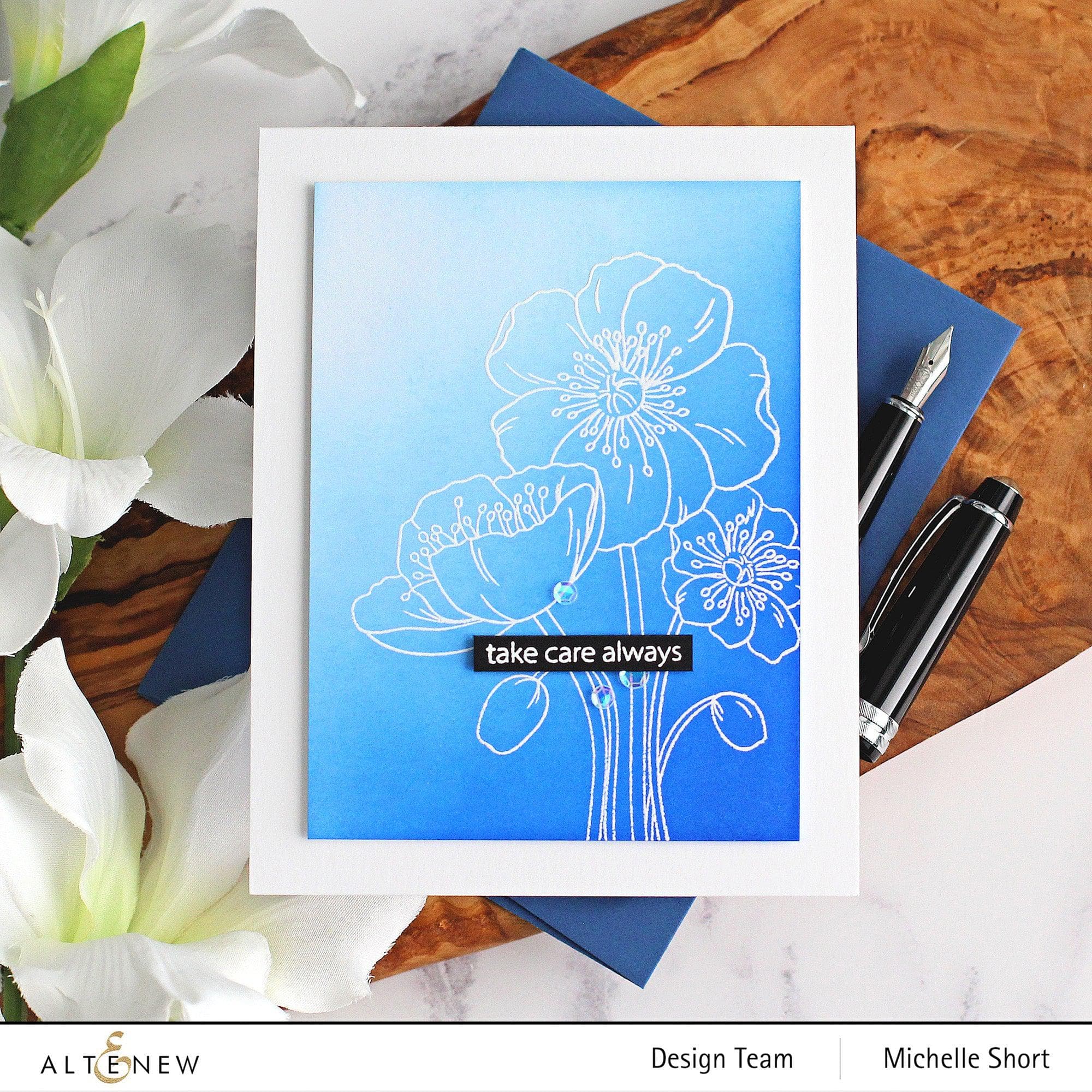 Iceland Poppies Outline Stamp Set for Painting - DIY Floral Art Stamps for Scrapbooking, Card Making & Home Decor