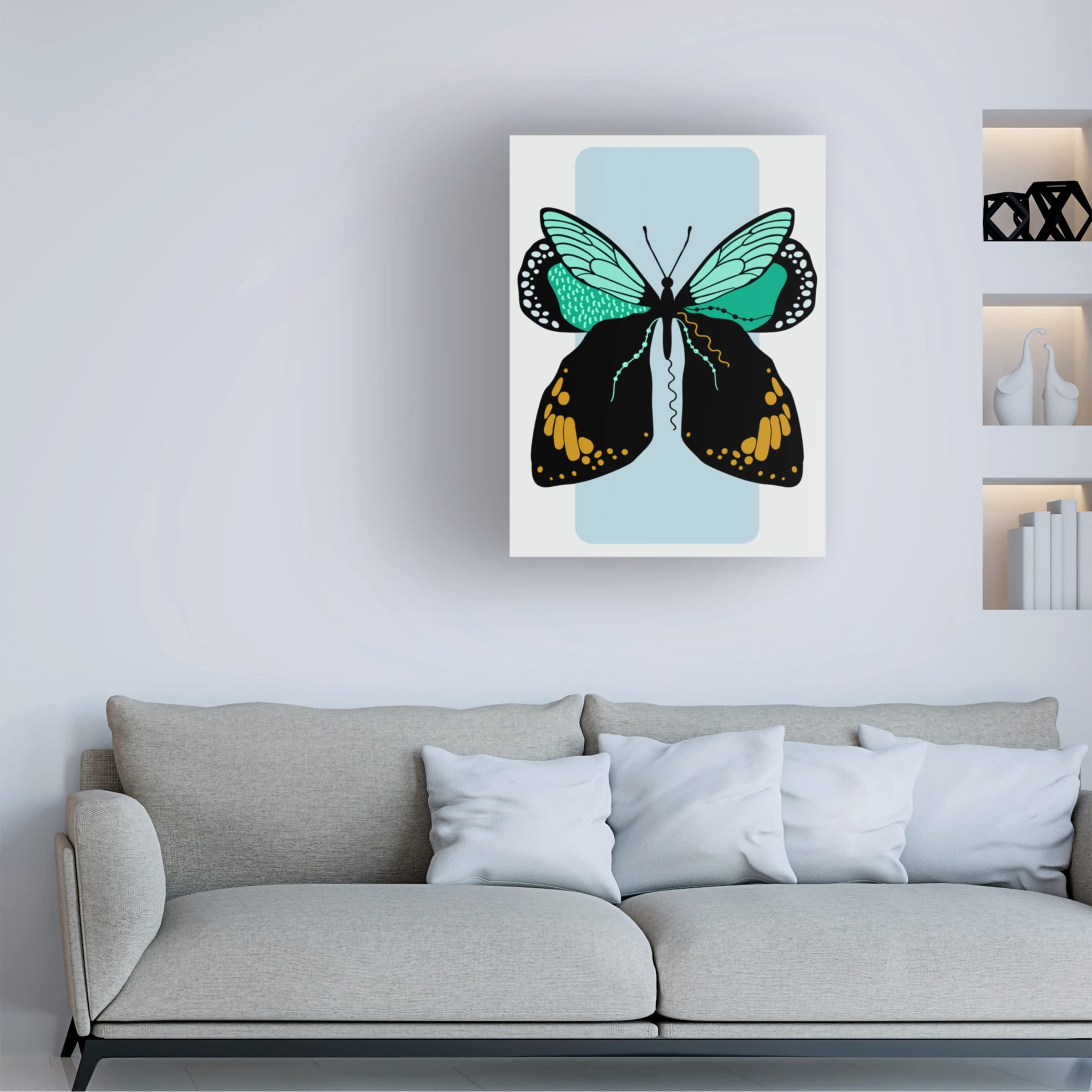 Trademark Fine Art 'Butterfly' Canvas Wall Art by Ayse - Elegant Home Decor for Living Room, Bedroom & Office