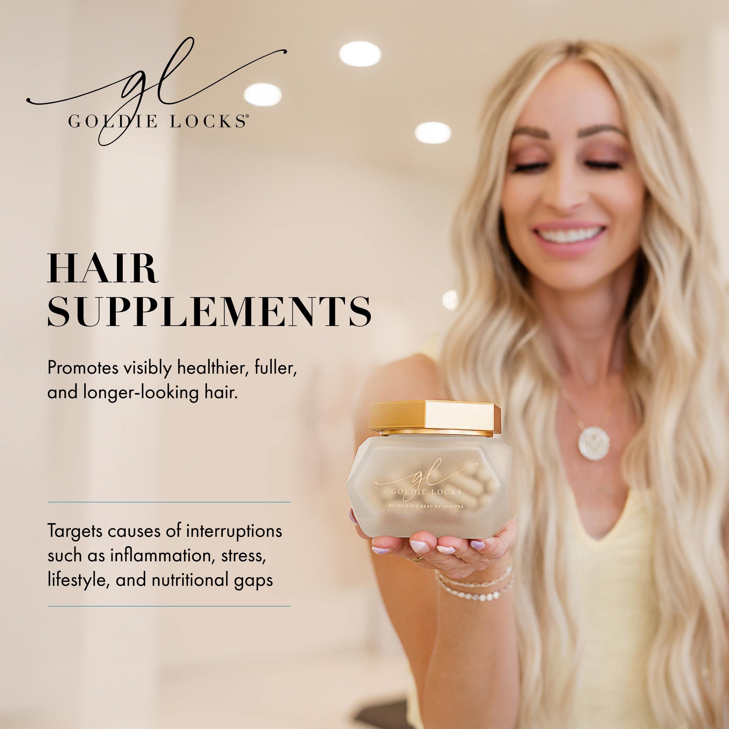 Goldie Locks Hair Growth Vitamins - Original Formula for Stronger, Healthier Hair | Biotin & Collagen Supplement for Hair, Skin & Nails | Perfect for Thinning Hair & Postpartum Hair Loss Recovery