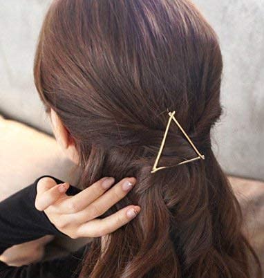 DROYALCREATIONS Rose Gold Geometric Hollow Hair Clips for Women - Pack of 4 | Barrettes & Hairpins for Everyday Styling, Parties & Weddings