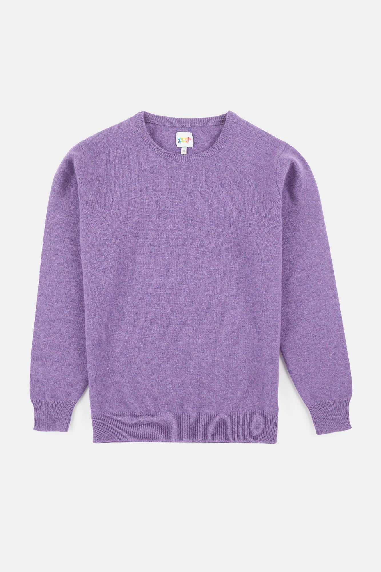 Women's Lambswool Crew Neck Sweater - Soft Thistle Purple Winter Pullover for Casual Wear & Office Outfits
