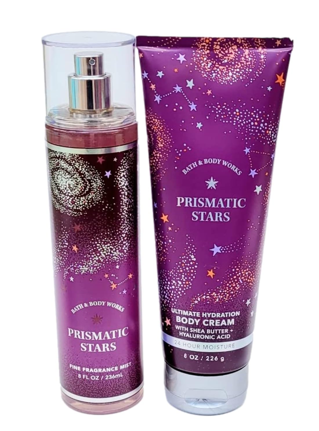 Bath and Body Works Prismatic Stars Body Cream & Fragrance Mist Set - Hydrating Moisturizer & Long-Lasting Scent for Women, Perfect for Daily Use & Gift Giving