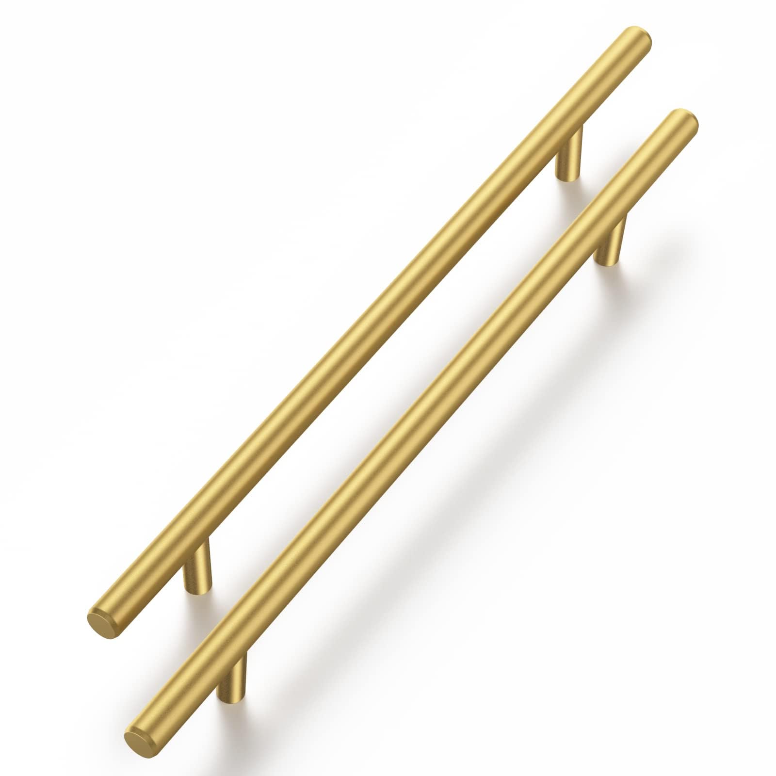 30 Pack Brass Gold Cabinet Handles - 8 Inch Hole Center Modern Drawer Pulls for Kitchen, Bathroom, Bedroom & Dresser - Durable Hardware for Home Renovation & Furniture Upgrade