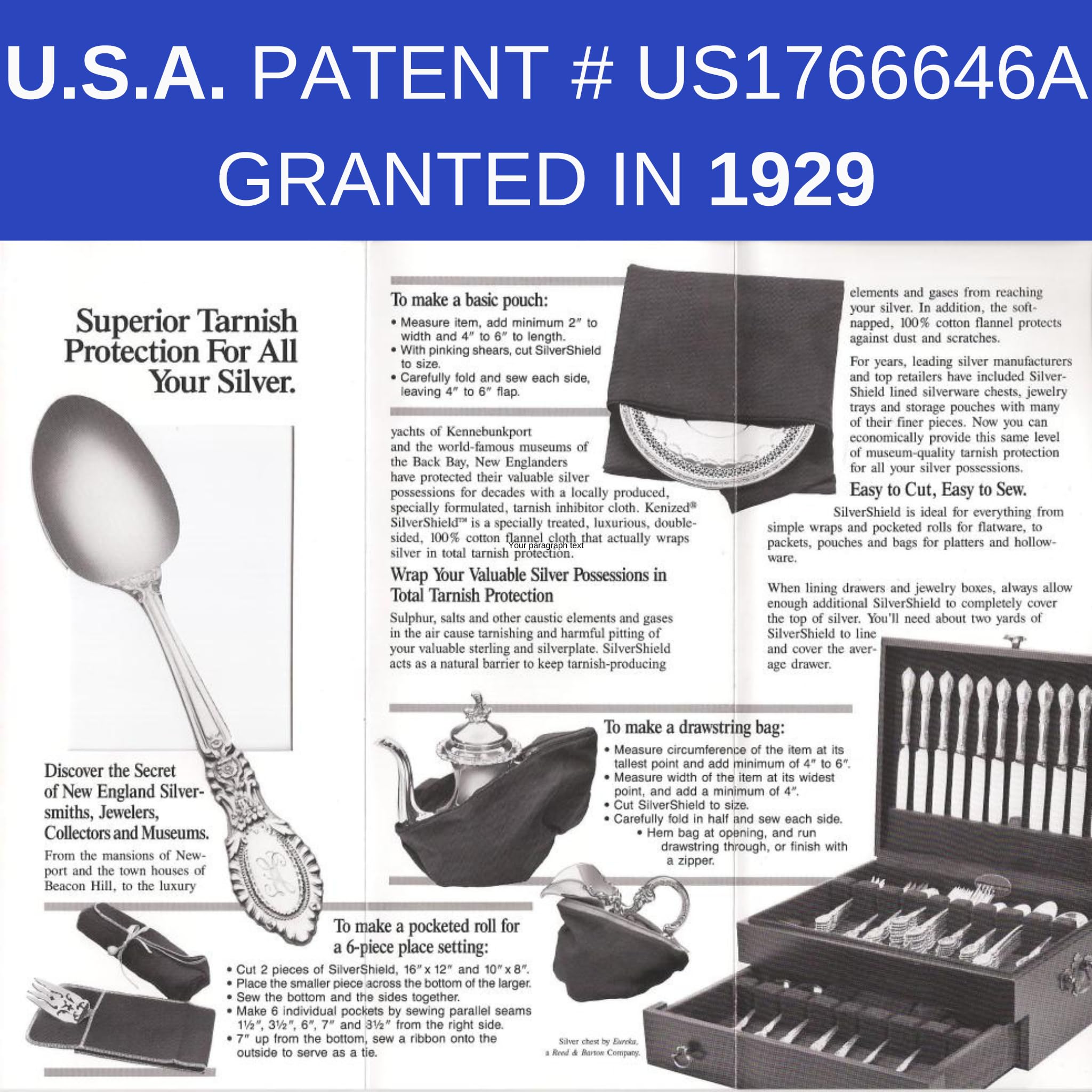 Anti-Tarnish Silver Storage & Polishing Kit - 3 USA-Made Prevention Cloth Bags (Small/Medium/Large) + 1 Gigantic Polishing Cloth for Sterling Silver & Silverplate - Jewelry Cleaning & Protection for Necklaces, Rings & Tableware