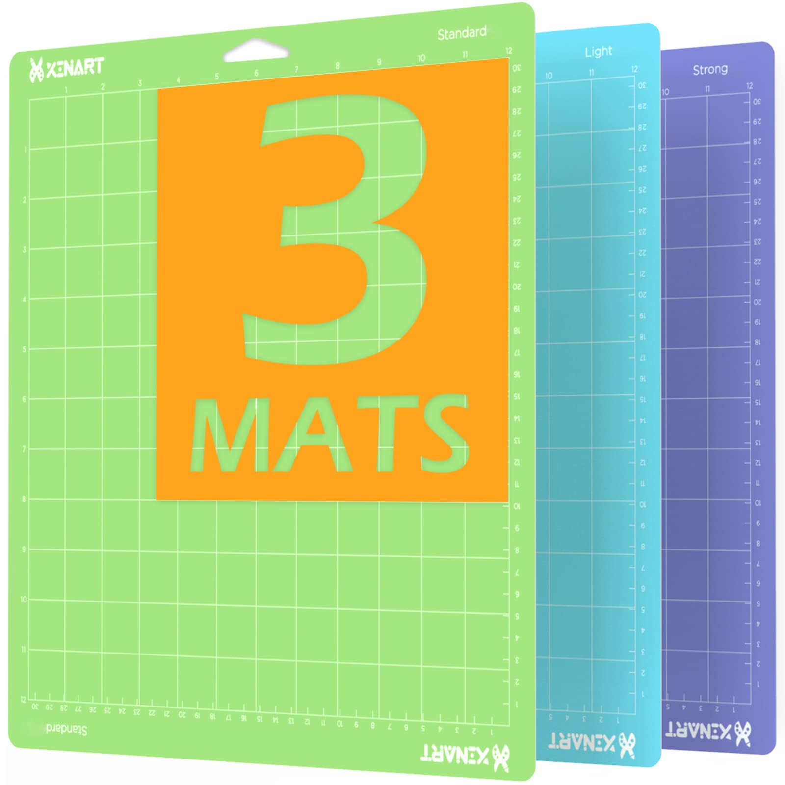 Xinart 12x12 Inch Variety Pack - Standard, Light & Strong Grip Cutting Mats for Cricut Maker 3, Explore 3, Maker & Air 2 | Replacement Adhesive Mats for DIY Crafts, Scrapbooking & Vinyl Projects