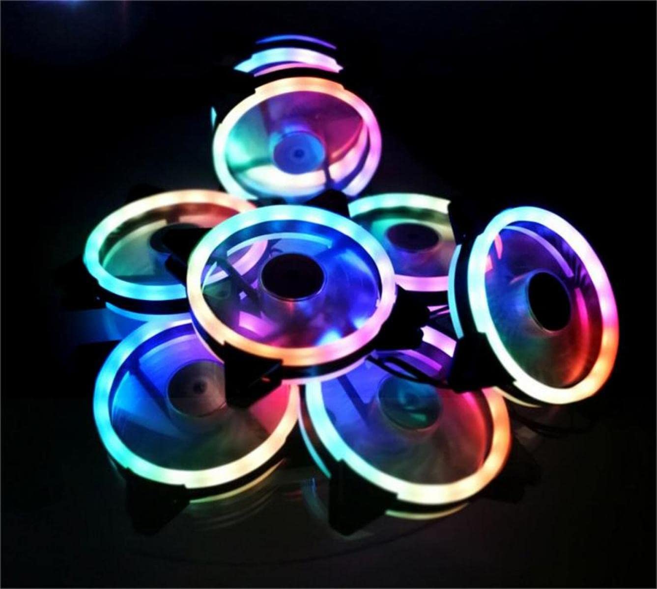 Weiara RGB Color Changing PC Case Fan - 120mm Quiet Cooling Fan with LED Lights for Desktop Computer, Gaming PC, DIY Build - Perfect for Cooling & Aesthetic PC Setup