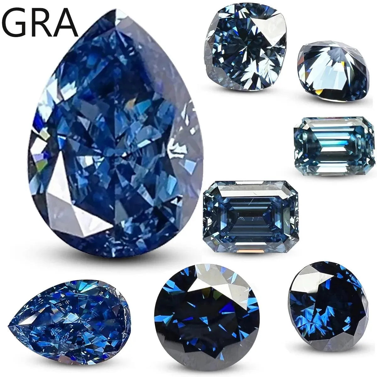 100% Real Blue Loose Moissanite Gemstone - Lab Created Diamond Alternative for Jewelry Making (Round/Pear/Emerald/Cushion Cut) | Perfect for Engagement Rings, Wedding Bands & Custom Jewelry Designs