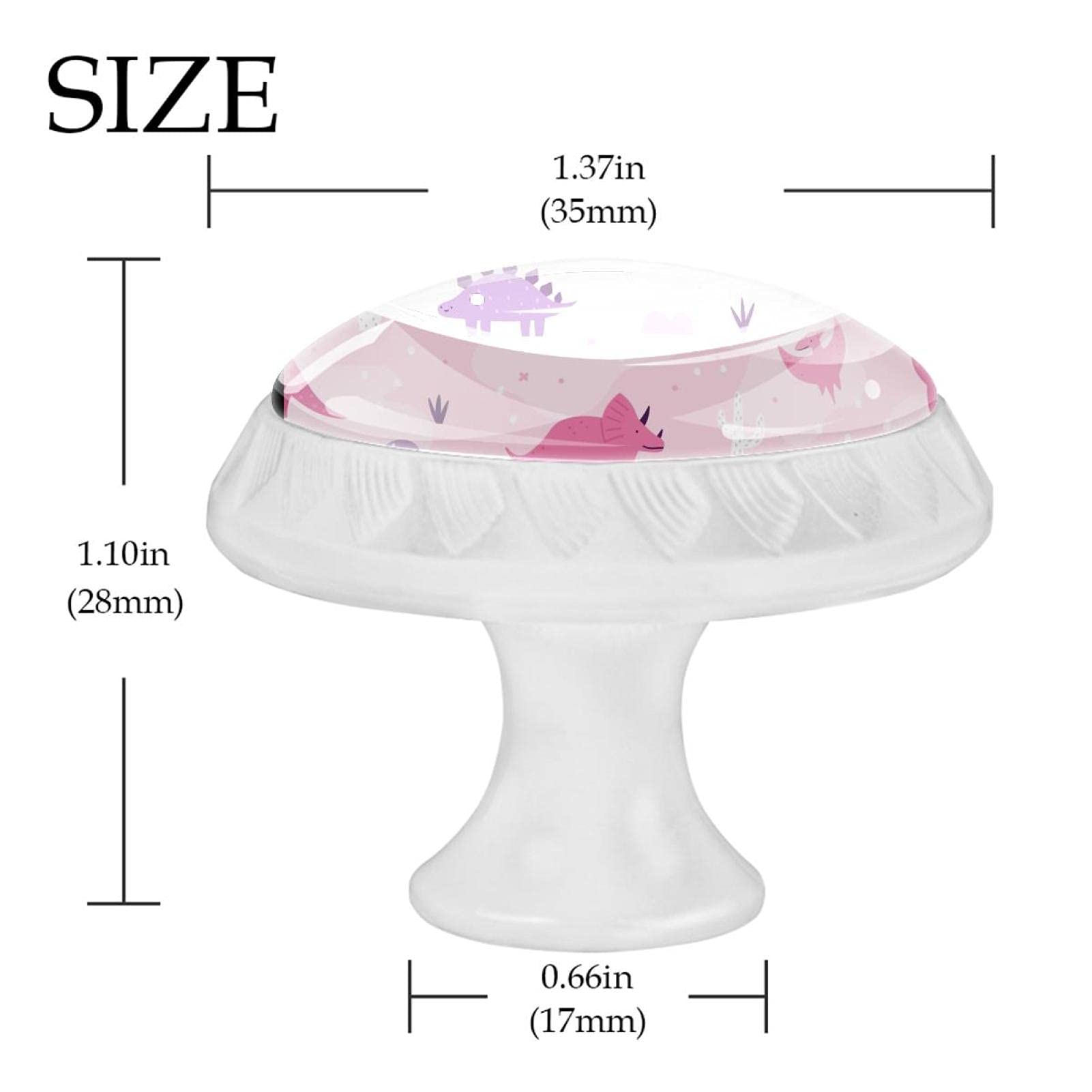 12 Pcs Crystal Glass Dinosaur Drawer Knobs - Pink & Purple Pastel for Home & Office Decor