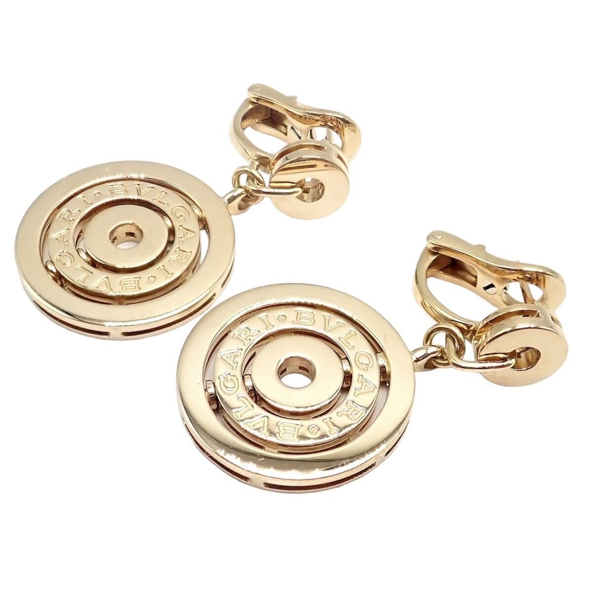 Authentic Bulgari Bvlgari 18k Yellow Gold Three Circle Earrings - Luxury Italian Jewelry for Women, Perfect for Parties, Weddings & Special Occasions