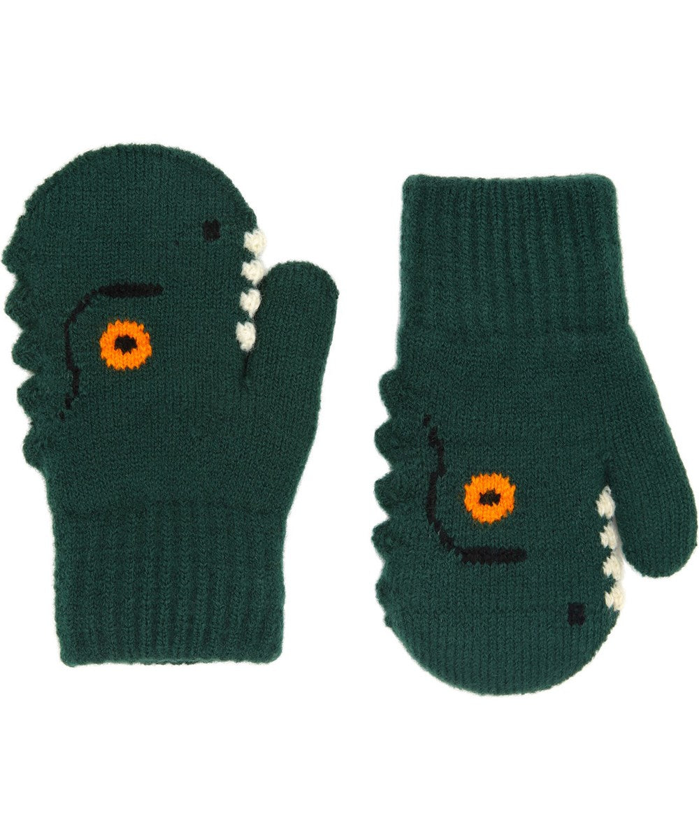 Molo Ponderosa Dinosaur Mittens for Kids - Warm Winter Gloves for Boys & Girls - Perfect for Snow Play, Outdoor Activities, and Cold Weather Adventures