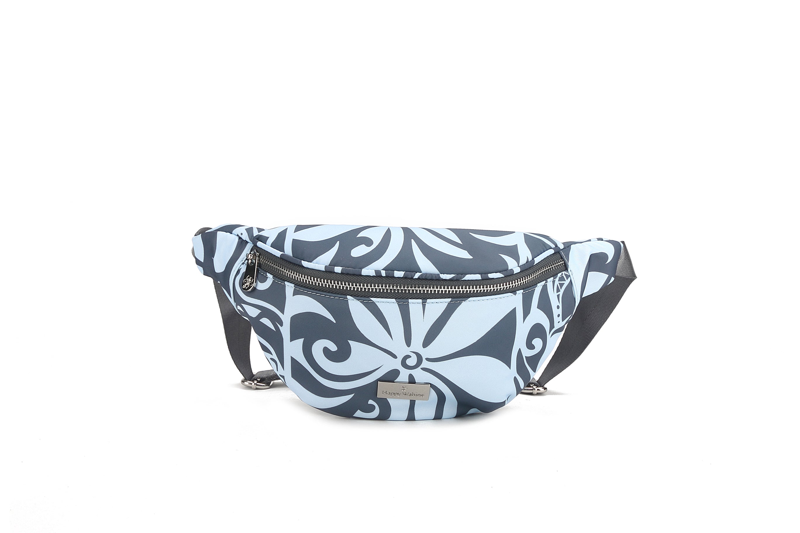 Keʻolu Tapa Tiare Teal Belt Bag - Stylish Waist Pack for Women & Men - Perfect for Travel, Hiking, Running & Everyday Use