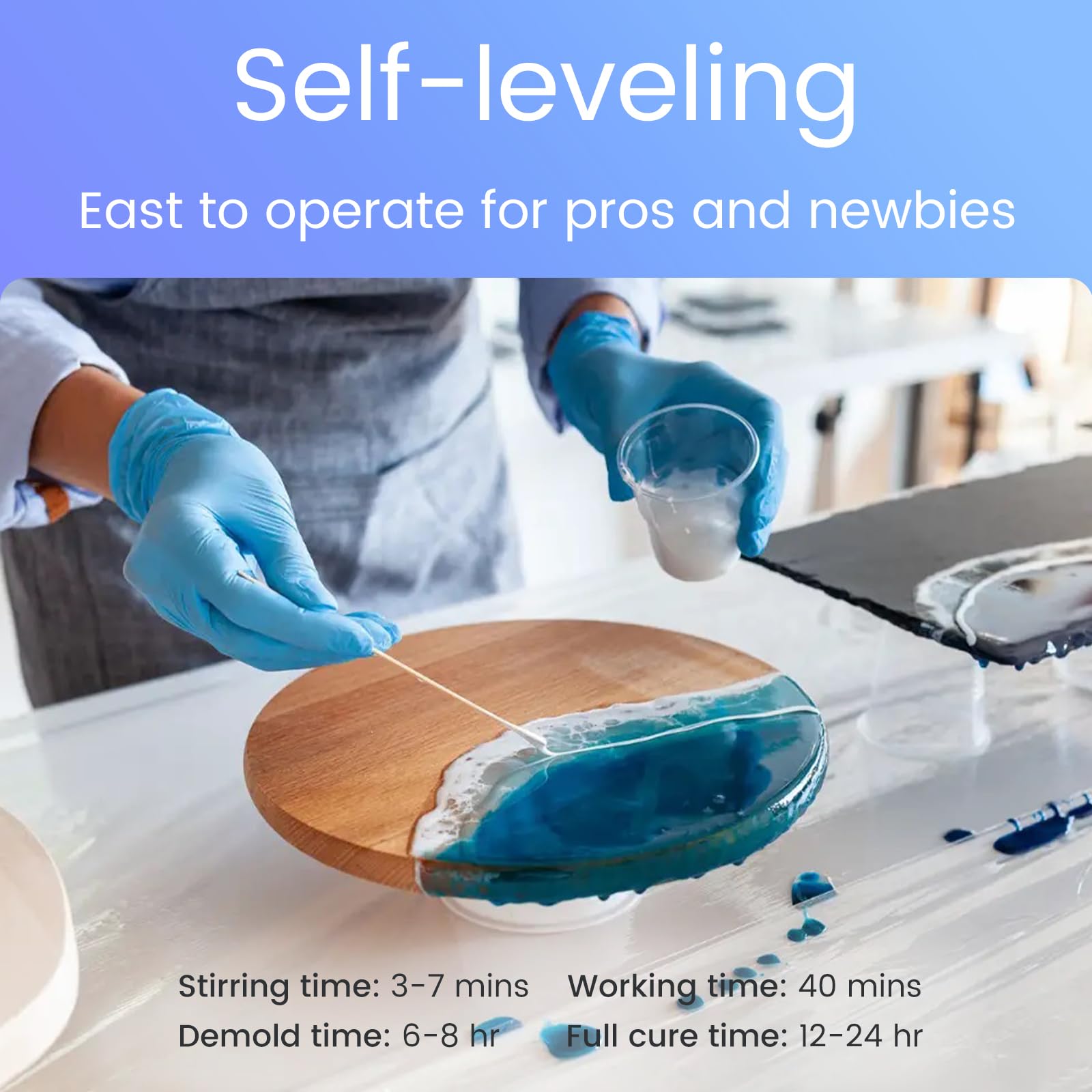 Bsrezn 96OZ Epoxy Resin Kit - Crystal Clear 2 Part Casting Resin & Hardener for Jewelry Making, Molds, Table Tops, River Tables, DIY Crafts, Art Supplies - 1:1 Starter Kit for Beginners & Professionals