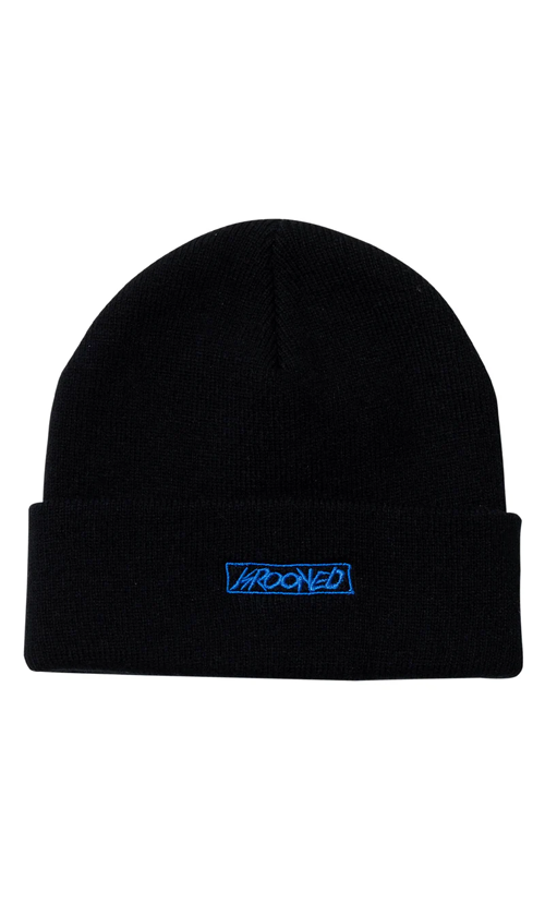 Krooked Moonsmile Script Beanie Black - Stylish Winter Knit Hat for Men & Women - Perfect for Cold Weather, Outdoor Activities & Streetwear Fashion