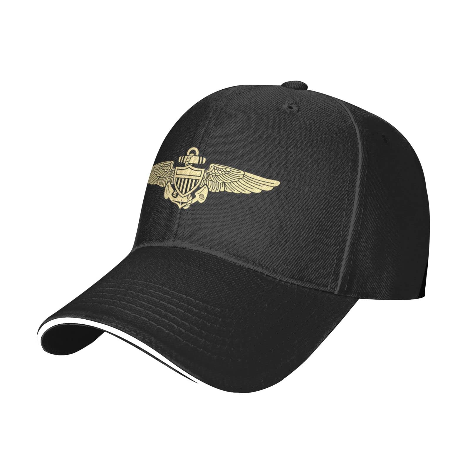 US Navy Aviator Pilot Wings Baseball Cap - Adjustable Duck Bill Hat for Men & Women - Stylish Black Military Cap for Aviation Enthusiasts | Perfect for Veterans Day, Air Shows & Military-Themed Events