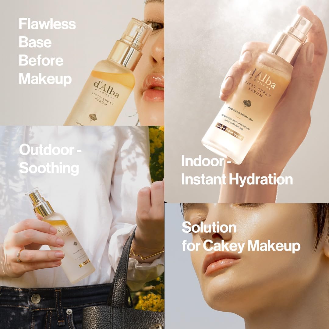 Italian White Truffle Facial Spray Serum - Vegan Hydrating Face Moisturizer & Glow Mist for Radiant Skin | Non-Comedogenic Korean Skincare (3.38 fl oz/100ml) | Perfect for Morning Routine, Travel & On-the-Go Hydration