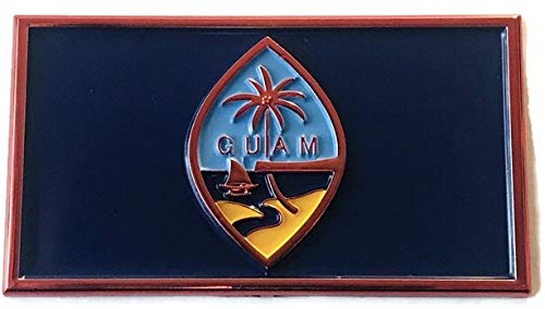 Guam Flag Car Emblem - Chrome Plated Metal Badge with Super Strong Adhesive | Easy Peel & Stick Application | Perfect for Cars, Trucks, Laptops & Travel Accessories