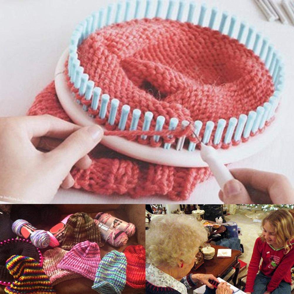 Round Knitting Looms Set - Multi-Functional Knitting Board Weaving Craft Kit with Quick Knit Tool for Hats & Scarves | DIY Handmade Yarn Projects for Beginners & Experts | Perfect for Home Crafting, Gift Making & Relaxation