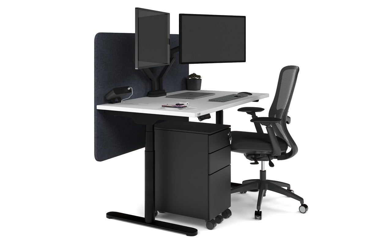 Flexi Premium Height Adjustable Single Workstation [1400L x 700W] - Ergonomic Standing Desk for Home Office, Gaming & Study - Electric Sit Stand Desk with Memory Function