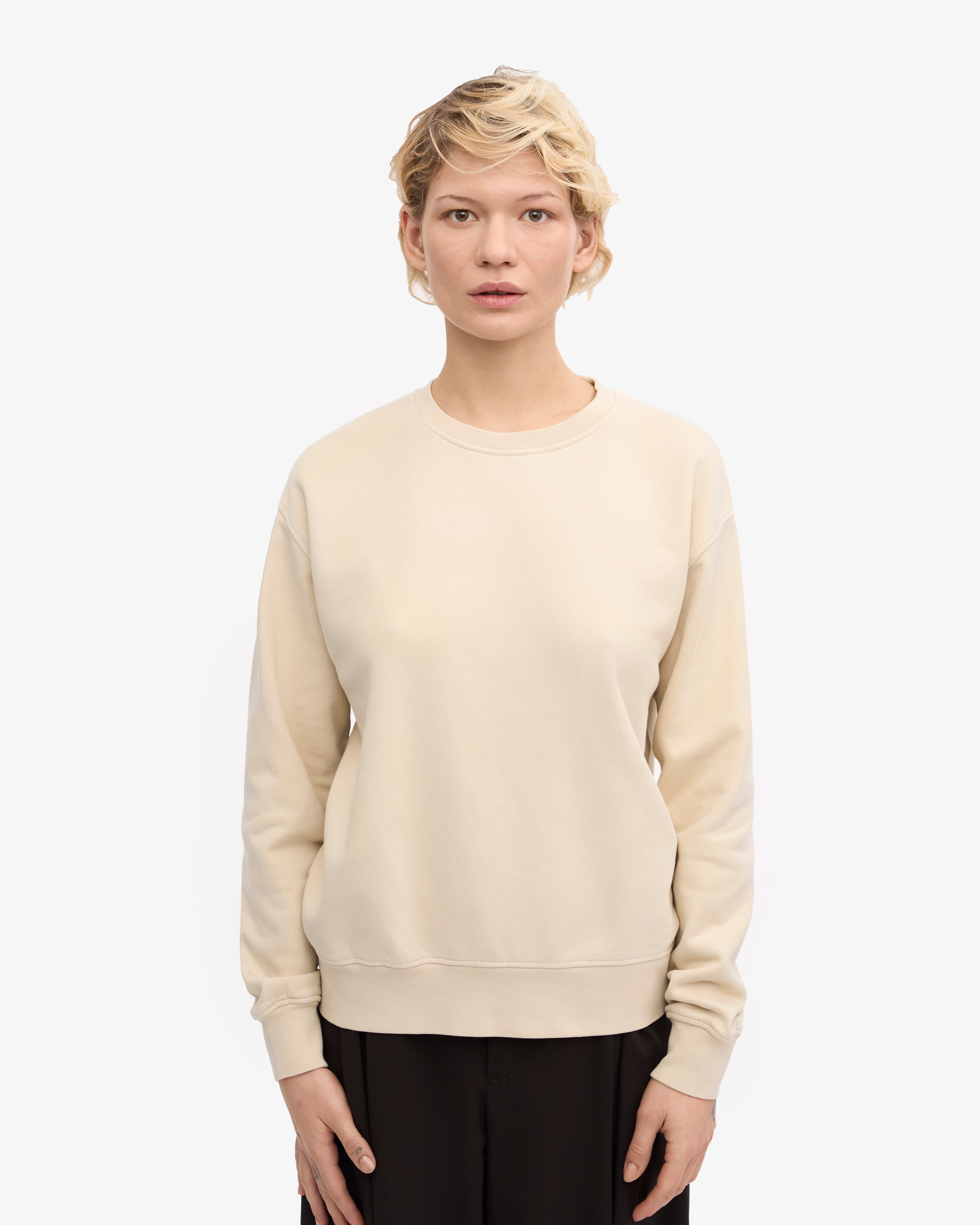 Organic Cotton Women's Classic Crew Neck T-Shirt - Ivory White - Soft & Comfortable for Casual Wear, Workout & Everyday Outfits