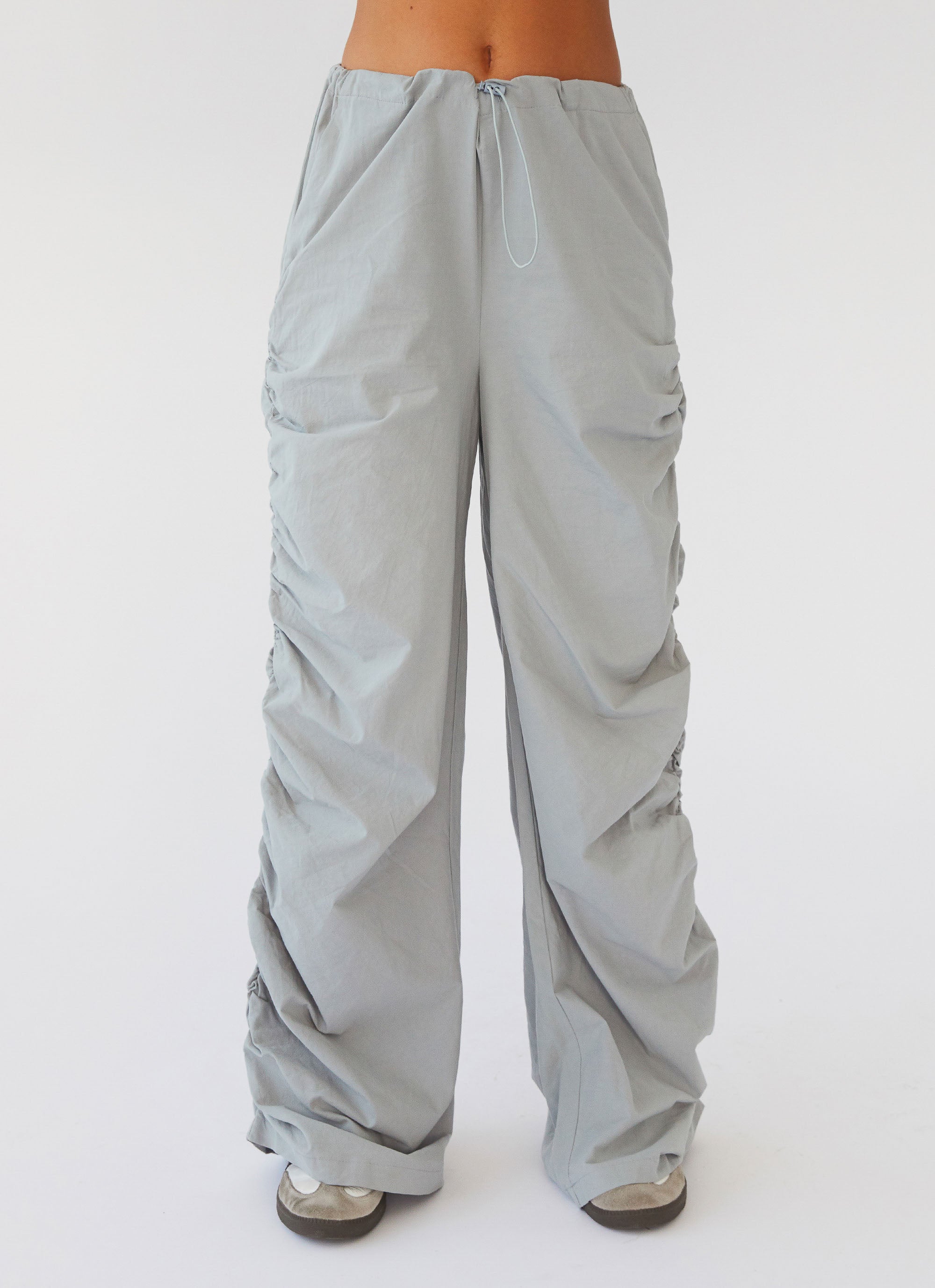 Fluorescent Nights Pants - Cement Blue | High-Visibility Night Running & Cycling Pants for Safety & Style