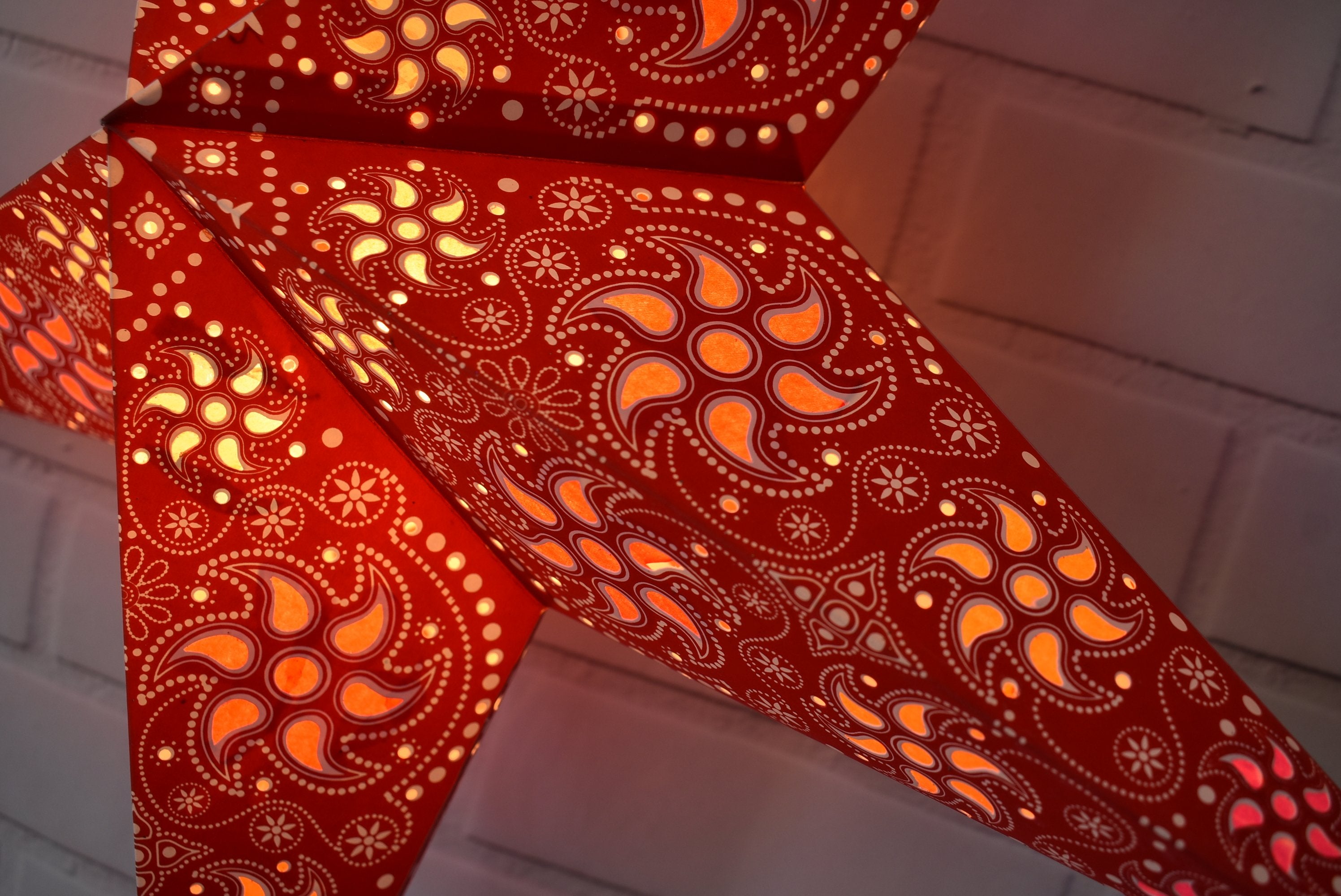 24 Pack Red Winds Paper Star Lanterns - Hanging Wedding Party Decorations for Indoor Outdoor Birthday Baby Shower Festival Celebration