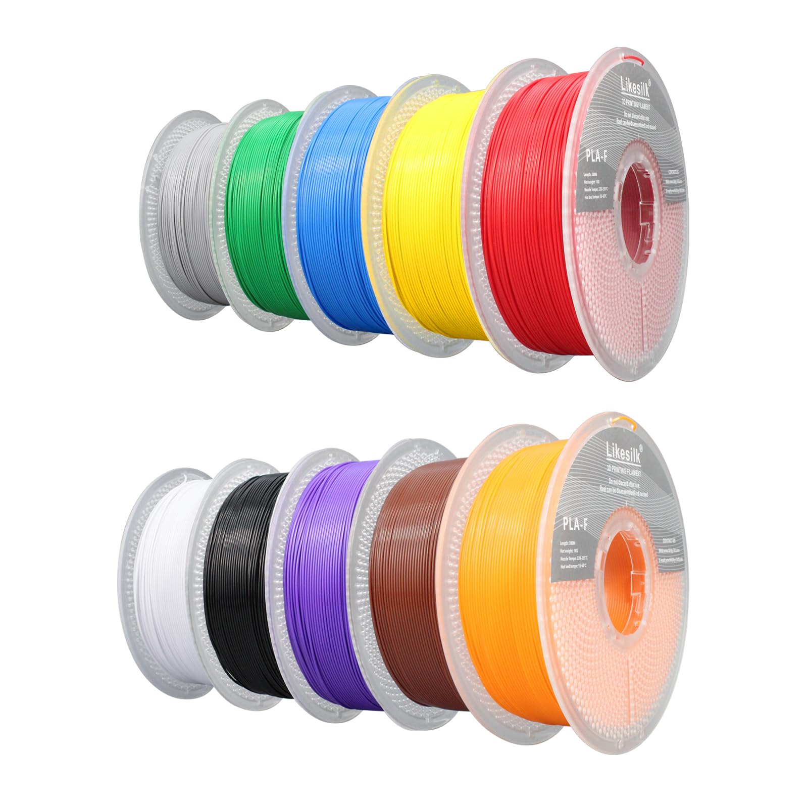 Premium 1.75mm PLA 3D Printer Filament - 10 Vibrant Colors, High Strength & Precision +/-0.02mm, 10KG Spool (22lbs) for Smooth 3D Printing - Perfect for DIY Projects, Prototyping & Creative Models
