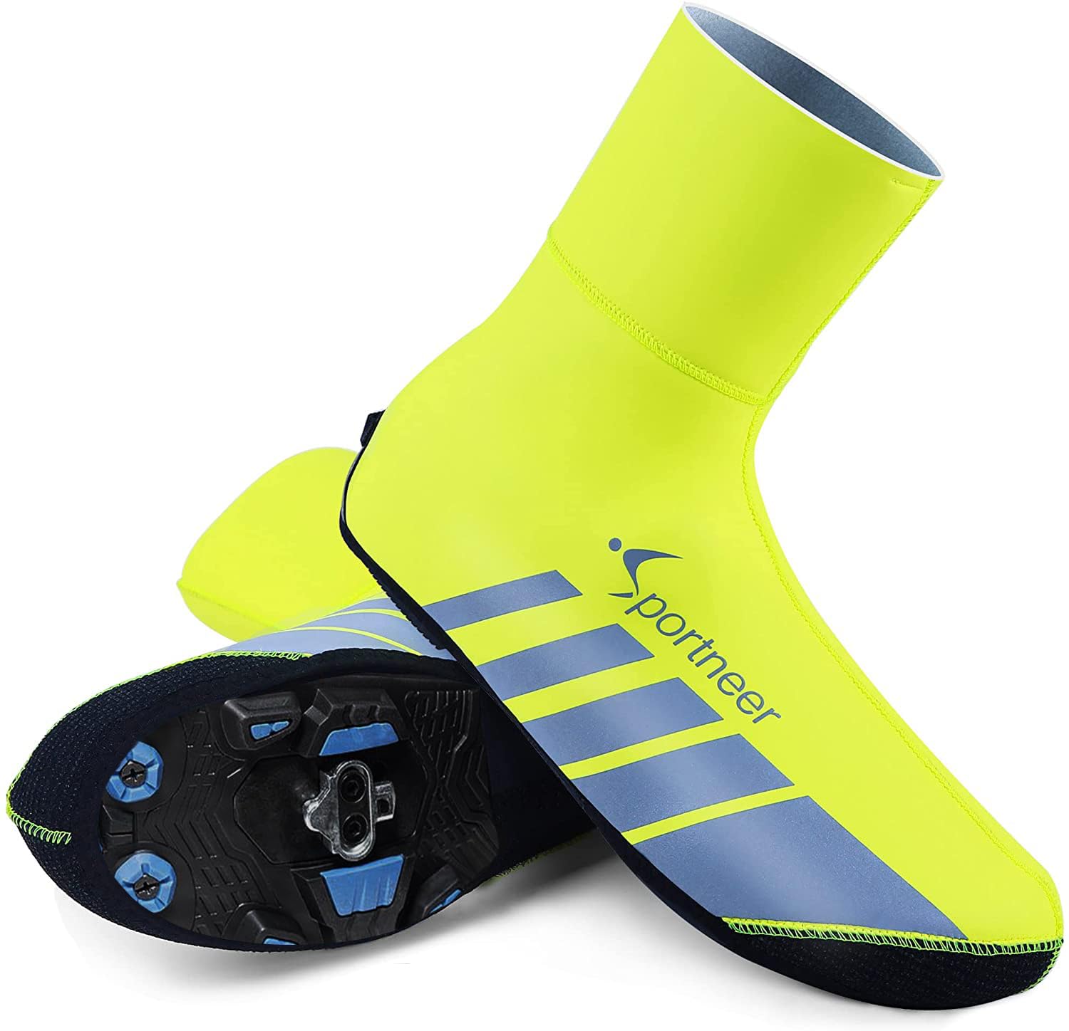 Sportneer Waterproof & Thermal Winter Cycling Shoe Covers - Windproof Overshoes for Road & Mountain Bikes - Perfect for Cold Weather Training & Commuting