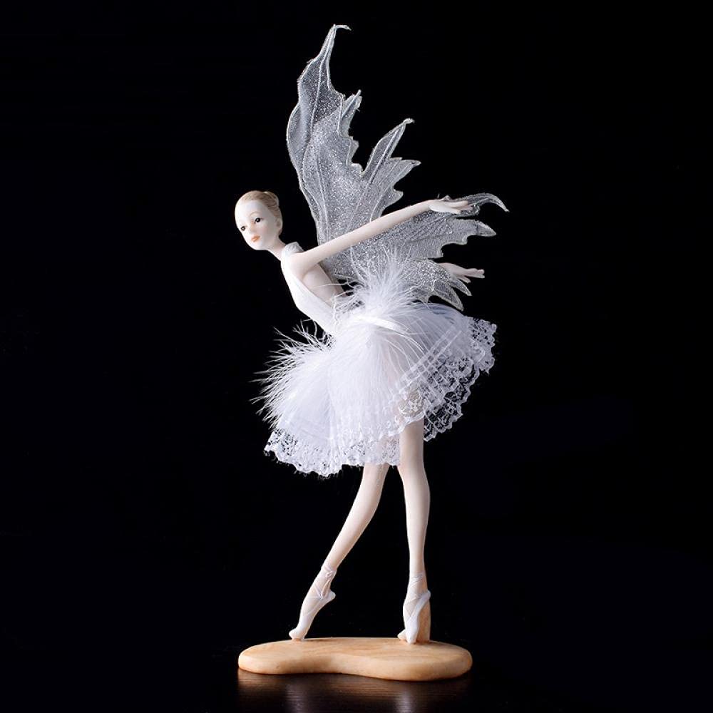 LKHH Ballet Angel Dancing Girl Resin Figurine - Elegant Home Decor, Fairy Garden Miniature, Wedding Gift for Bridal Shower & Anniversary - Perfect for Living Room Shelf, Office Desk & Gift Box Display