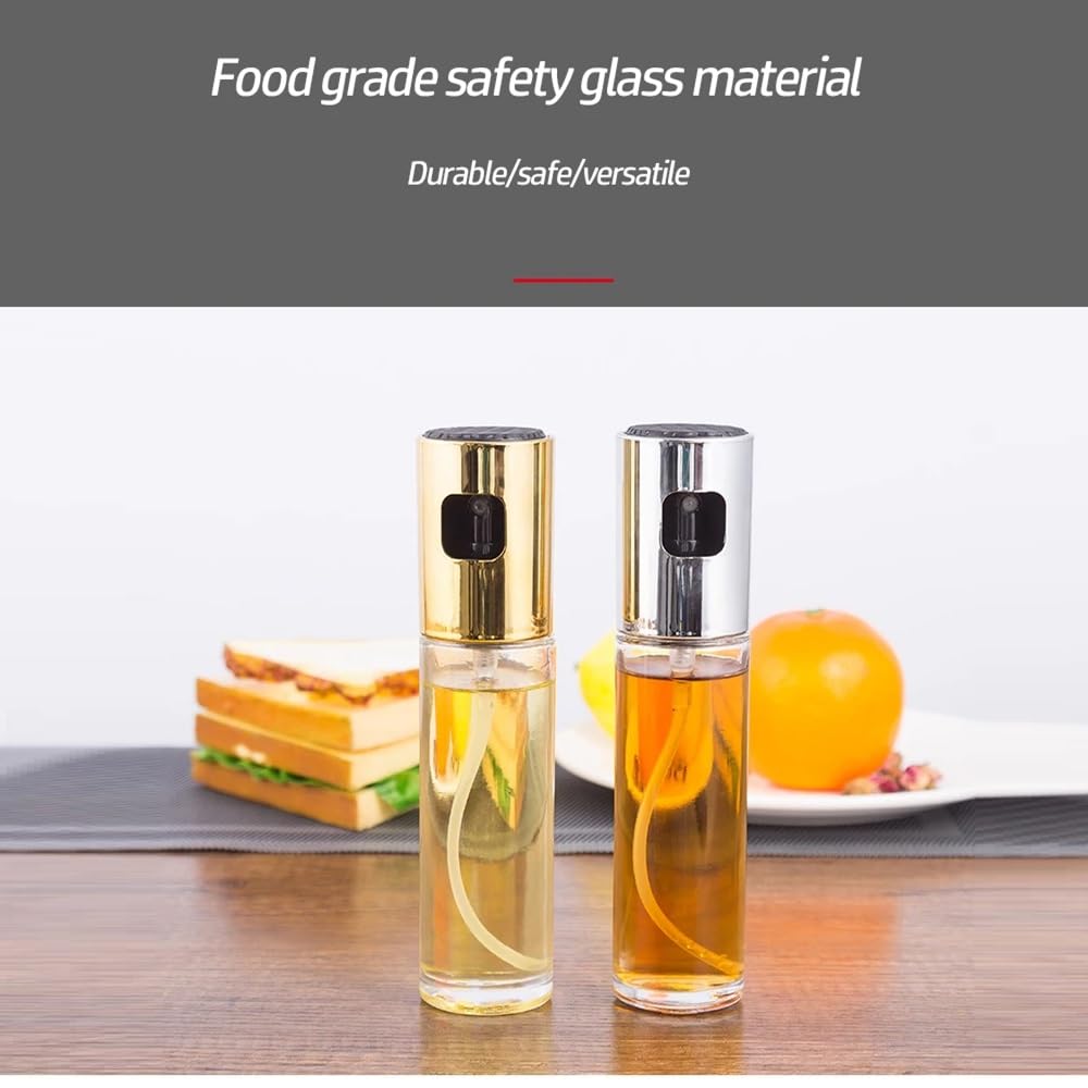 Prostuff.in® 100ml Transparent Glass Oil Spray Bottle - Dosa Oil Sprayer, Vinegar Dispenser, Cooking & Salad Dressing Bottle for Kitchen, BBQ, Baking - Leak-Proof ABS Cap (Perfect for Home Cooking & Restaurant Use)