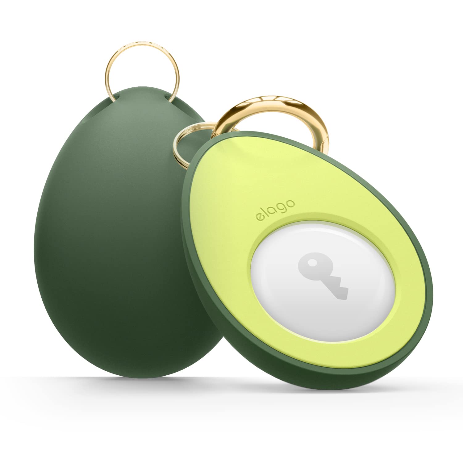 elago Avocado Case for Apple AirTag - Durable Protective Keychain with Carabiner, Cute Green Design for Pets, Keys & Bags (Perfect for Tracking Dogs, Backpacks, Purses & Valuables) - AirTag Tracking Device Not Included