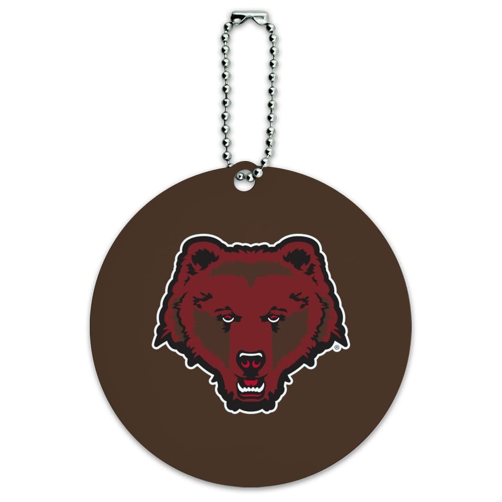 Brown University Logo Round Luggage ID Tag - Durable Suitcase & Carry-On Baggage Identifier for Travel, College Alumni Gifts, and Campus Spirit Accessories
