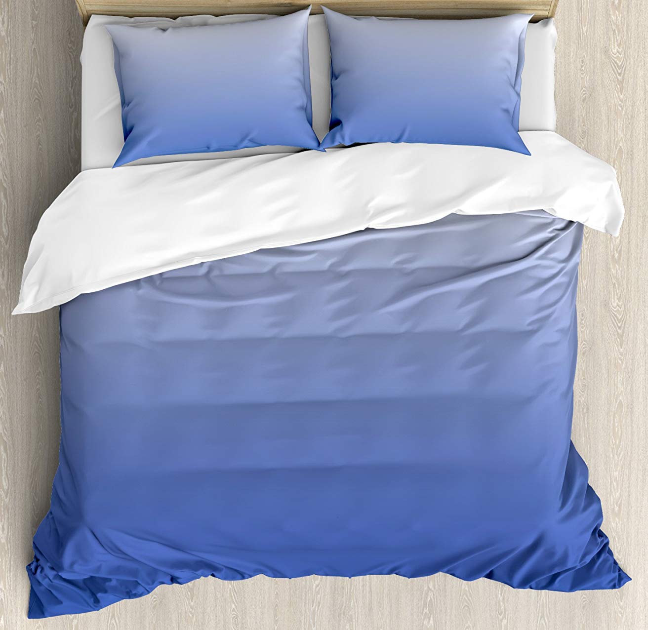 Ombre 3-Piece Twin Bedding Set - Deep Mysterious Ocean Blue Comforter, Duvet Cover & 2 Decorative Pillowcases for Kids, Teens & Adults | Soft Bedspread for Cozy Sleep, Dorm Room Decor & Guest Bedding