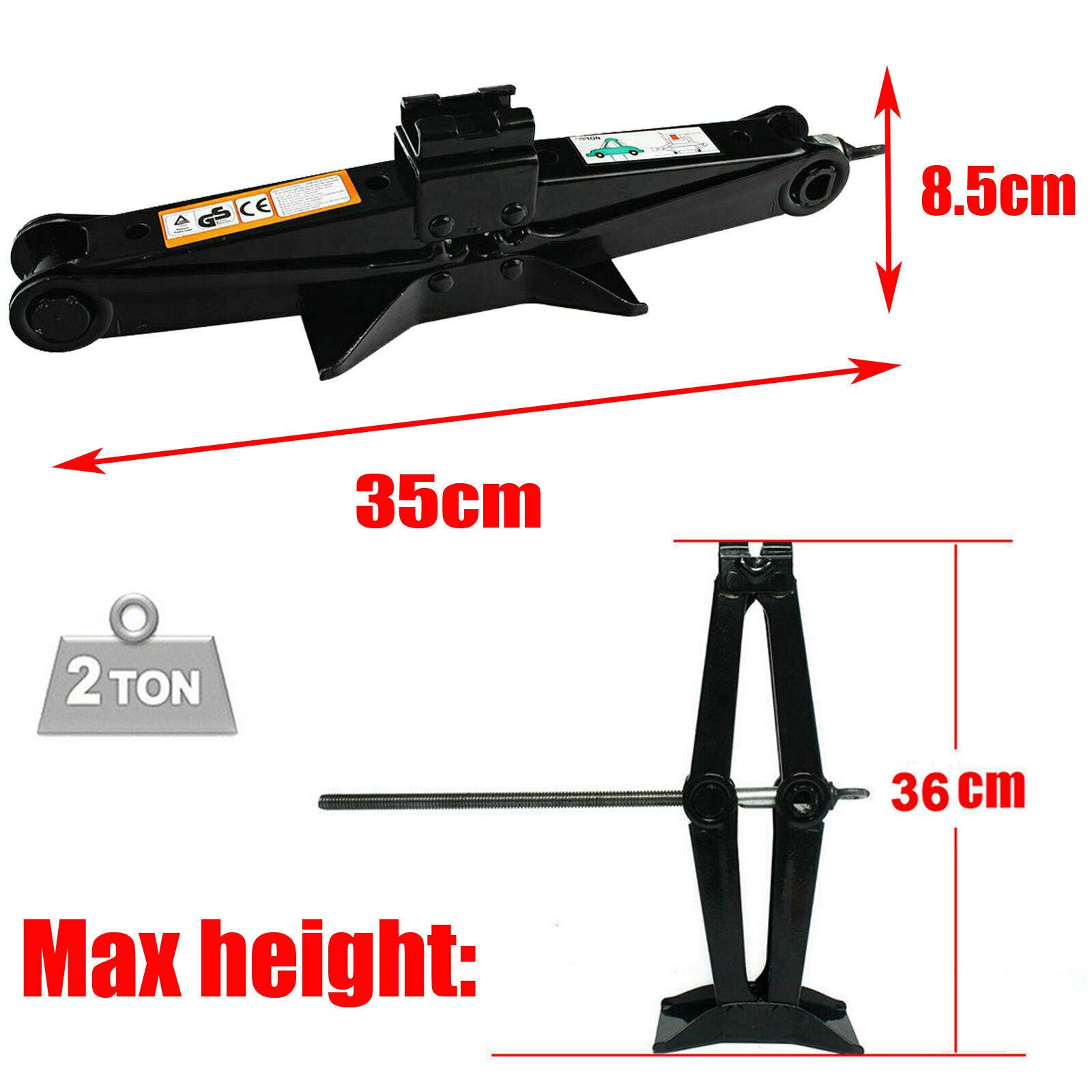 2 Ton Heavy Duty Steel Scissor Jack - 4,409 lbs Lifting Capacity for Cars, Trailers, Trucks & RVs | Universal Stabilizer with Speed Handle for Easy Tire Repair & Leveling | Ideal for Roadside Emergencies & Vehicle Maintenance