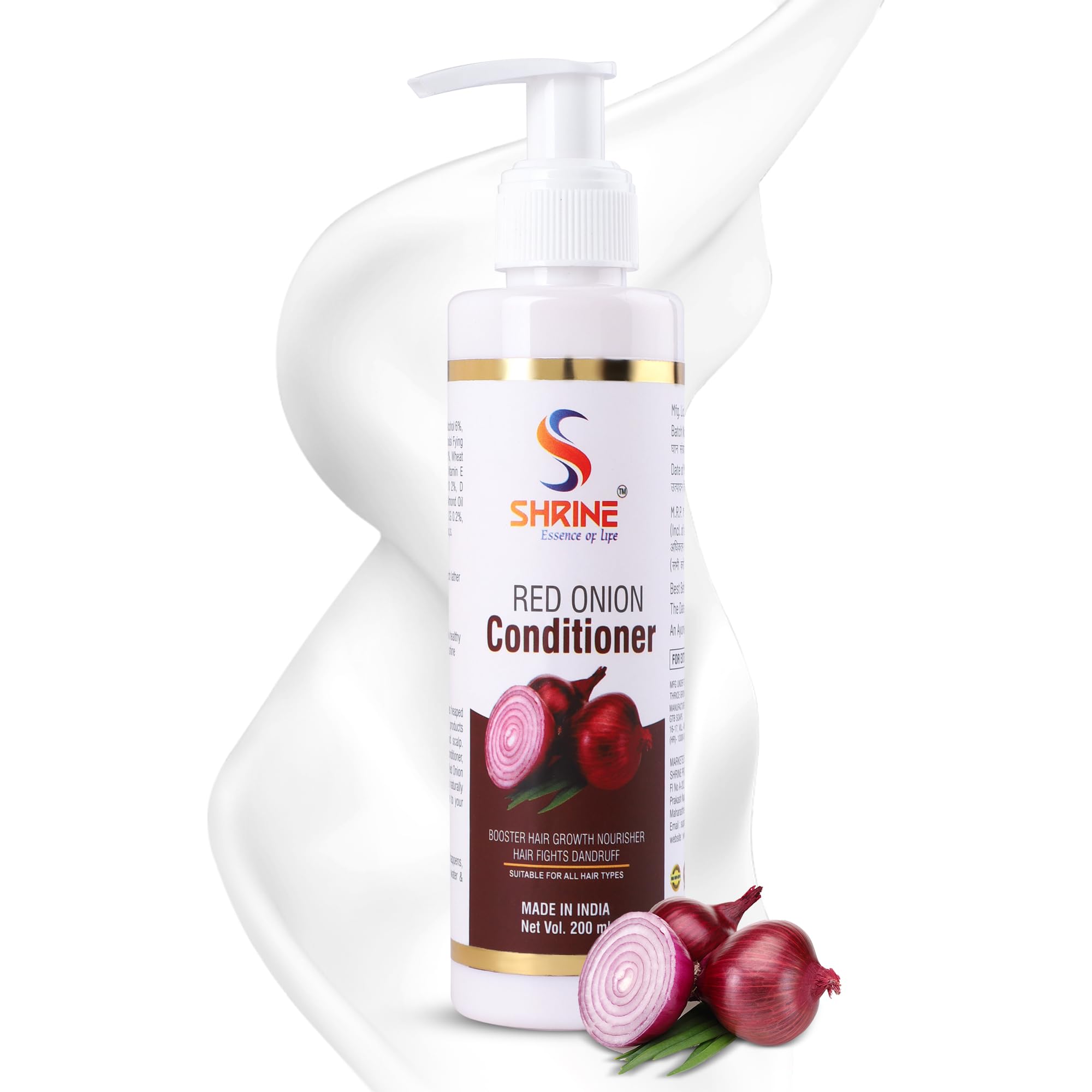 Anti Hair Fall Red Onion Conditioner for Men & Women - Promotes Hair Thickness & Shine | Anti Dandruff Treatment for Stronger, Healthier Hair - 200ml | Perfect for Daily Hair Care & Scalp Nourishment